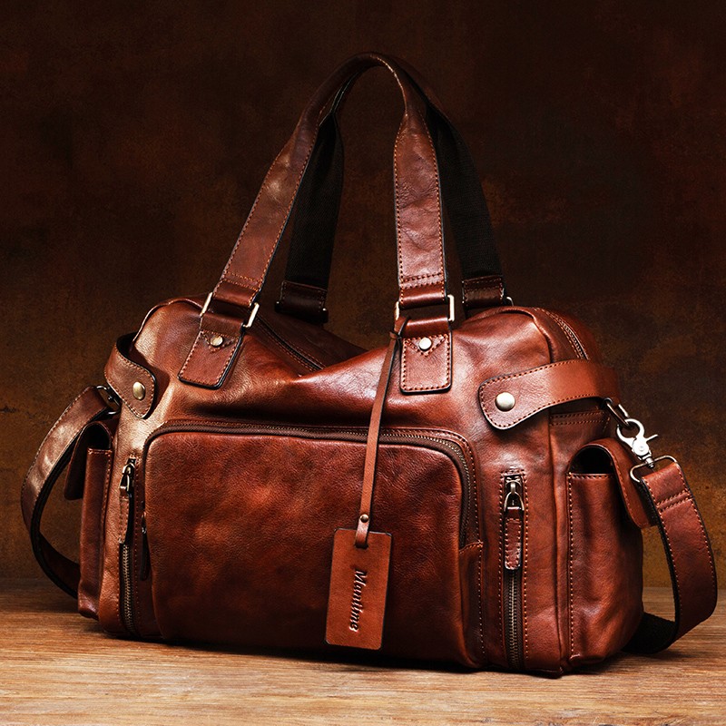 Leather Backpack Vintage - Bolso de hombre con borrador de