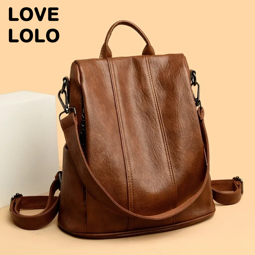 Leather Backpack Vintage - Nueva mochila antirrobo para ordenador portátil