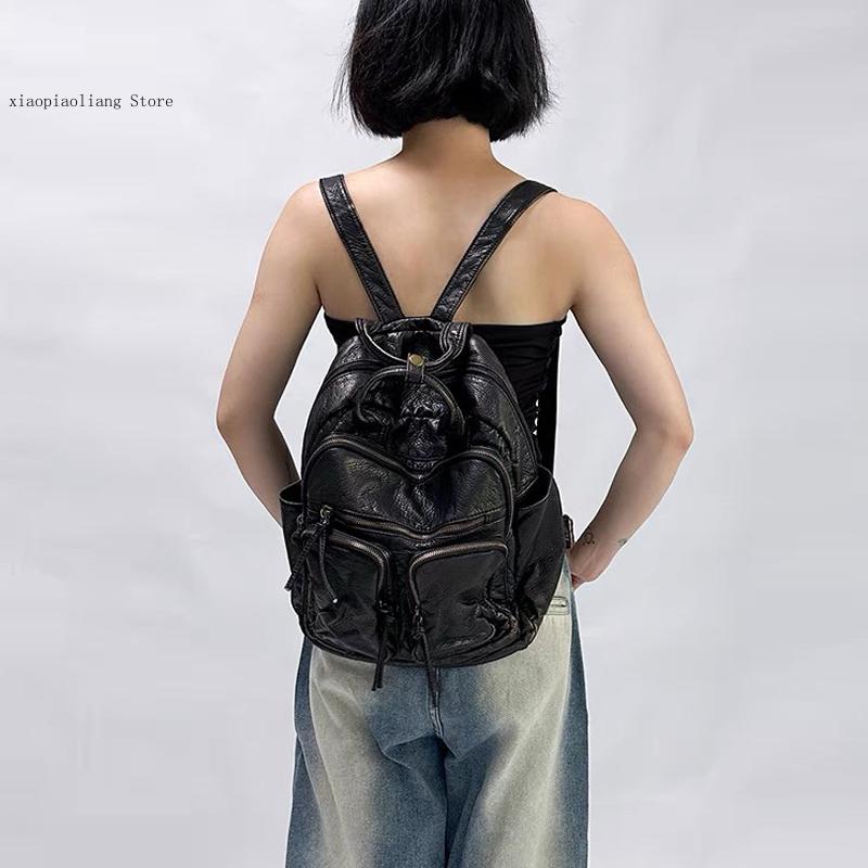 Mochilas de cuero Pu laadas su - Leather Backpack Vintage reseña y precio