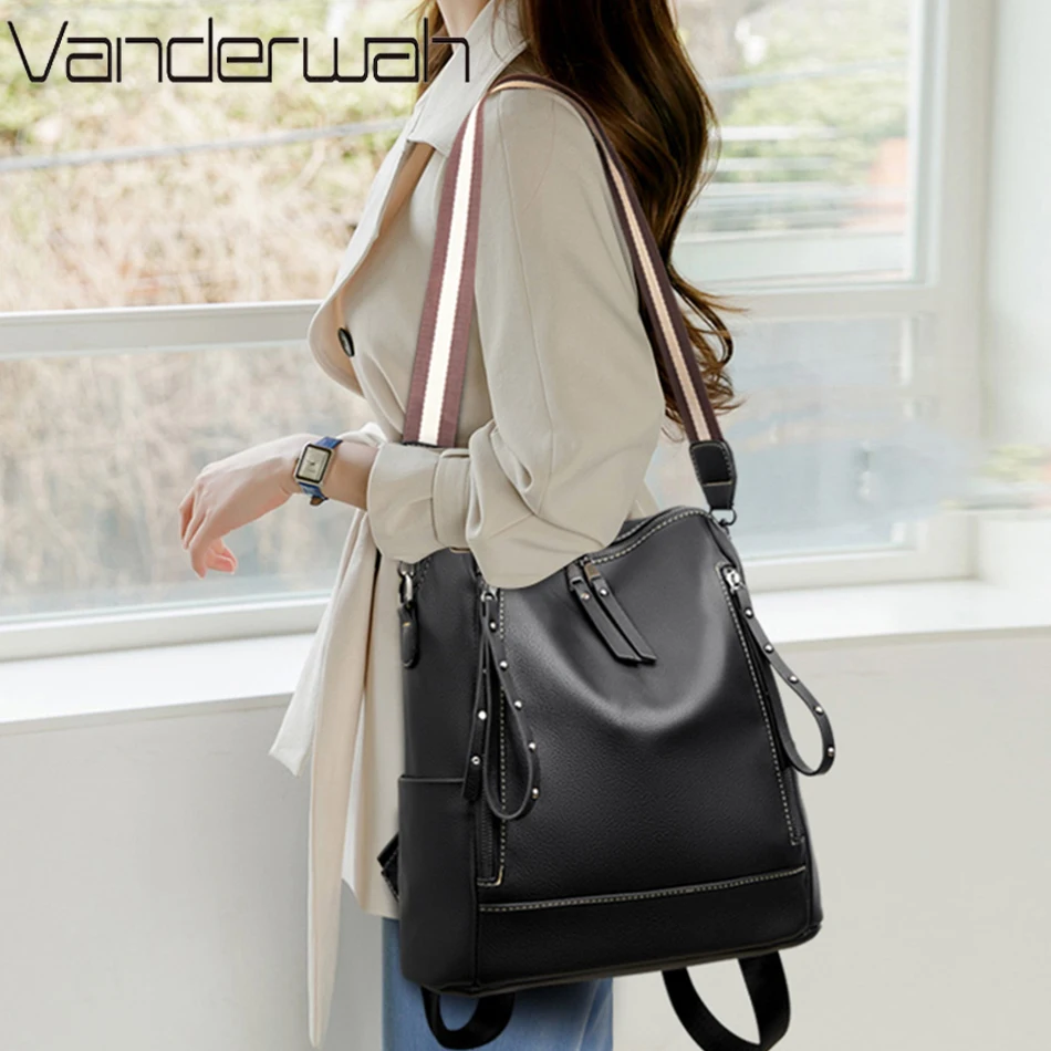 Mochila De cuero suave para es - School Backpack Teen reseña y precio