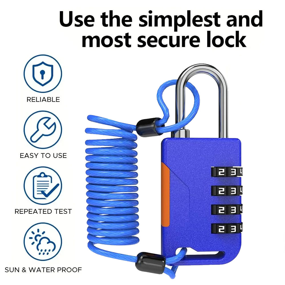 Candado de combinación de 4 dí - Travel Backpack Anti Theft reseña y precio